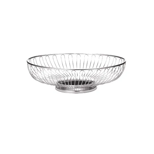 TableCraft Products 4171 Chalet Basket, Oval 7-1/2" x 5-5/8" x 2-5/8", Chrome Plated, Hand Wash