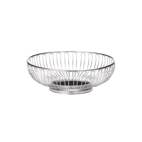 TableCraft Products 4175 Chalet Basket, Round Chrome Plated, 9"5/8 Dia x 3"1/4 H, Hand Wash Only