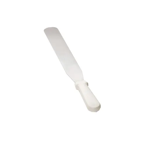 TableCraft Products 4212 Icing Spatula, 12" Stainless Steel Blade, White ABS Handle, Dishwasher Safe