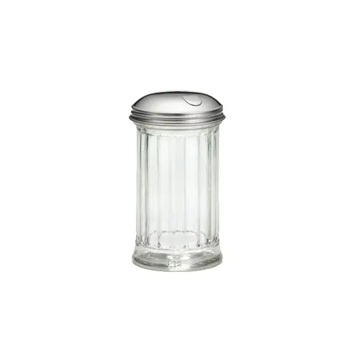 TableCraft Products 57S Pourer - 12 Oz Glass Dispenser with Steel Flap Top, Dishwasher Safe