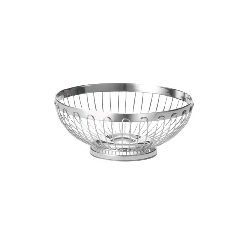 TableCraft Products 6177 Regent Basket, Round 7" Dia x 2-3/4", 18/8 Stainless Steel, Hand Wash Only