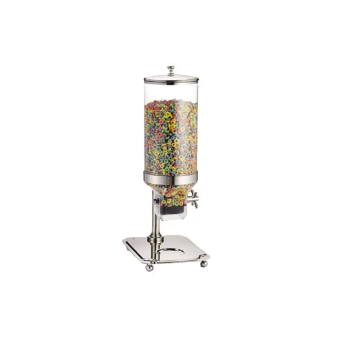 TableCraft 69 Cereal Dispenser - 50 Oz Capacity, 13" x 10" x 26.5" Polycarbonate, Steel Base - 1/Each