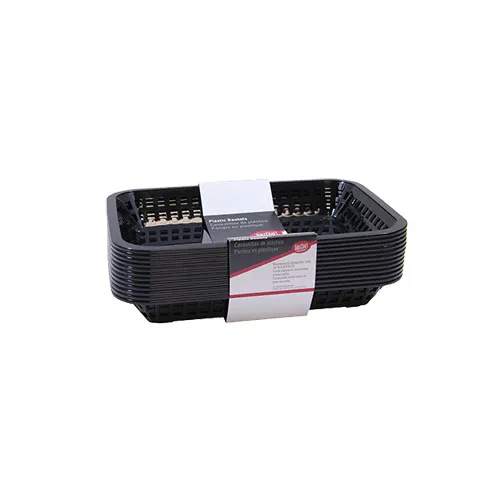 TableCraft Products C1077BK - Basket, 10" x 7-3/4" x 1-1/2", Black Polypropylene - 12/Pack