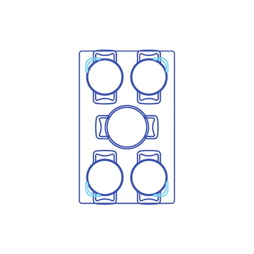 TableCraft CW1020BRS Hot Food Template, 13½" x 21⅝" Brushed Stainless Steel Silver, Dishwasher Safe