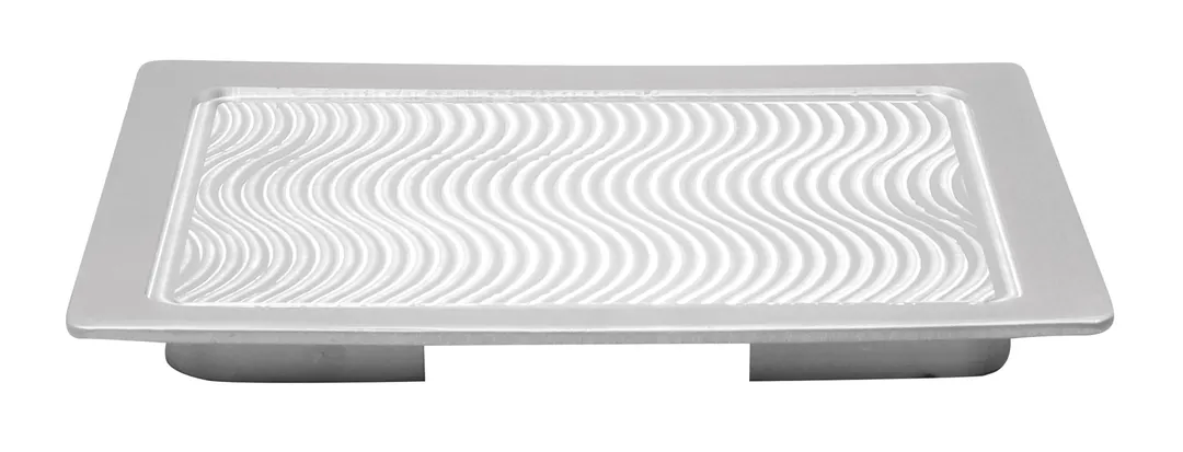 TableCraft CW6426WV Hot Well Cover, 13-1/2" X 6⅞", Silver Aluminum, 1/4" Wave, Dishwasher Safe