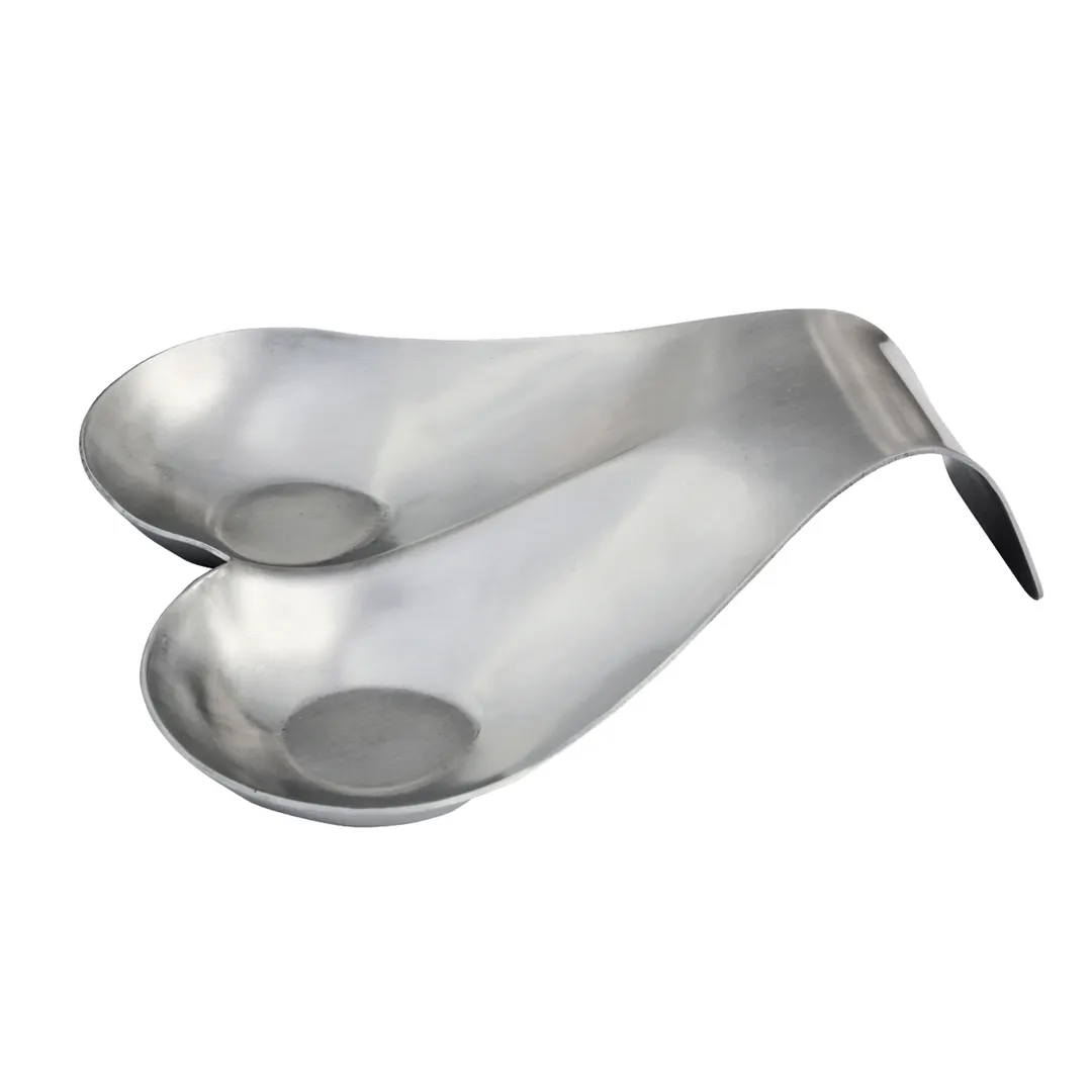 TableCraft HB2 Spoon Rest Double Stainless Steel Brushed Finish 7-1/2" x 7" x 2" Dishwasher Safe