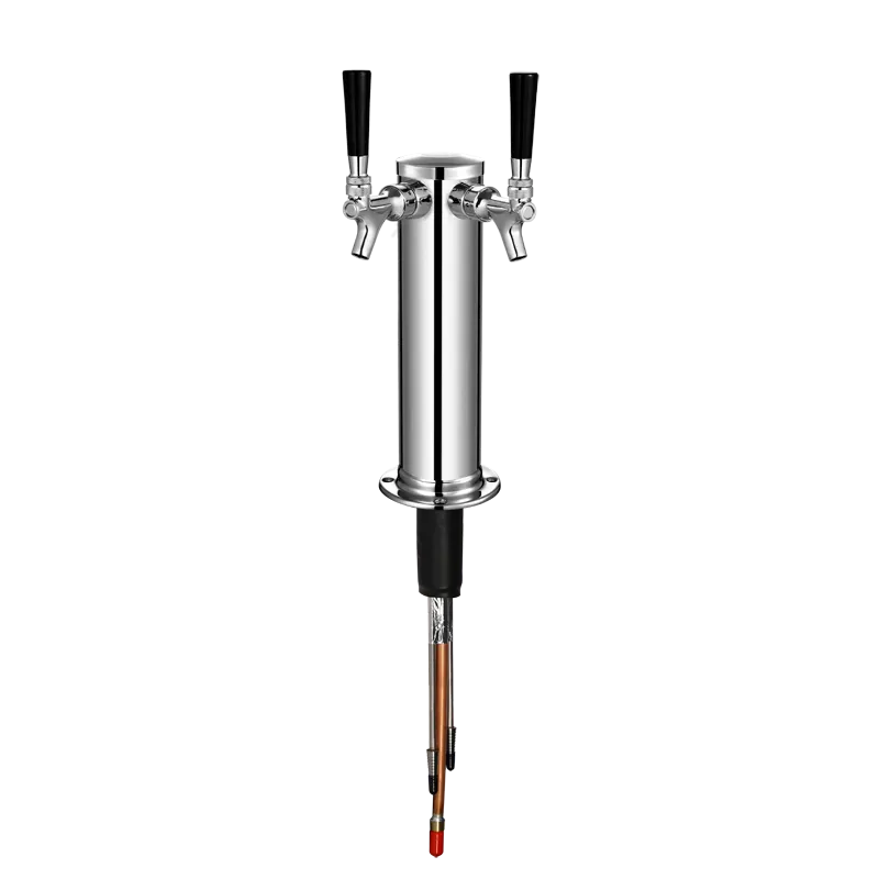 Talos 1042260-00 Draft Beer Tower, Counter Mount, Air‑Cooled, 2‑Tap, 304 Steel Tube, Chrome Finish