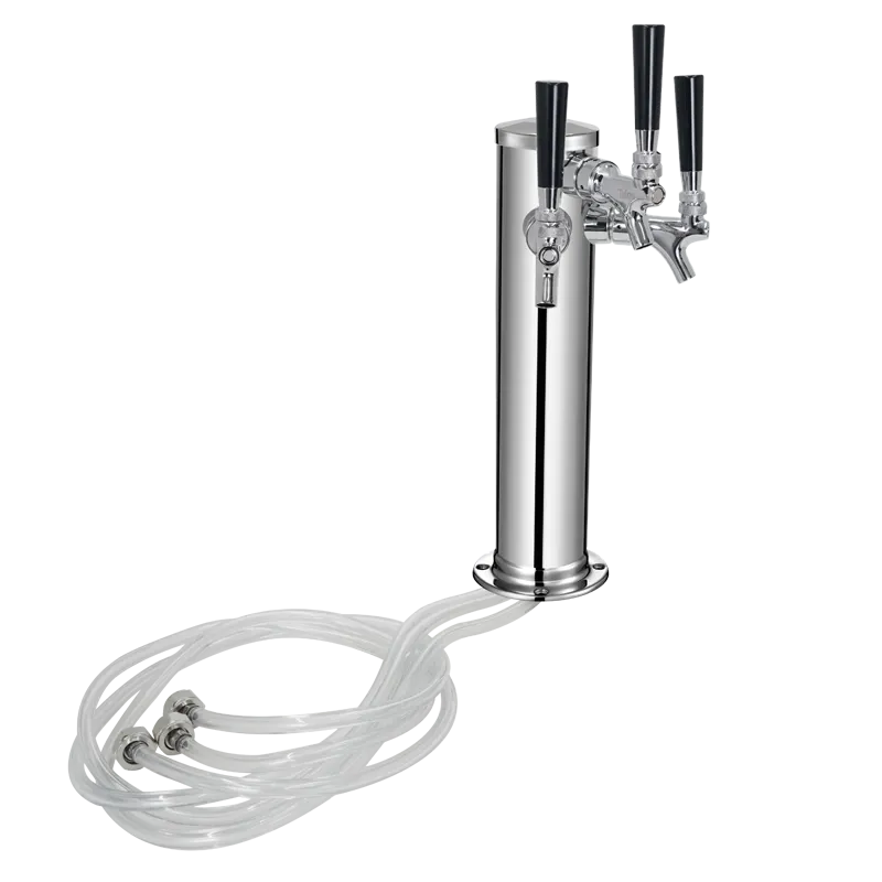 Talos 1042305-00 3‑Way Draft Beer Tower, Countertop, Air‑Cooled, Chrome‑Finished Steel, 3‑Tap