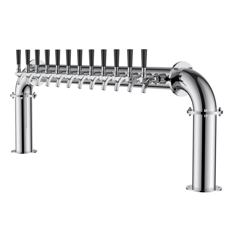 Talos 1046124-00 12-Way Draft Beer Tower, Countertop, 12 Taps, 2 Chrome Columns, Glycol-Cooled
