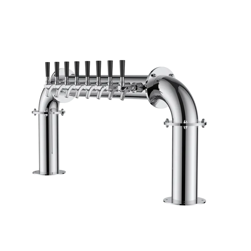 Talos 1046866-00 8-Tap Draft Beer Tower, Countertop, 2 Chrome Steel Columns, Glycol-Cooled