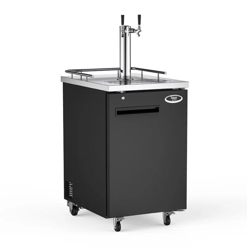 Talos 1080185-75 Kegerator Draft Beer Cooler 24" Black Air‑Cooled 3‑4 1/6" Kegs Safety Lock R134a