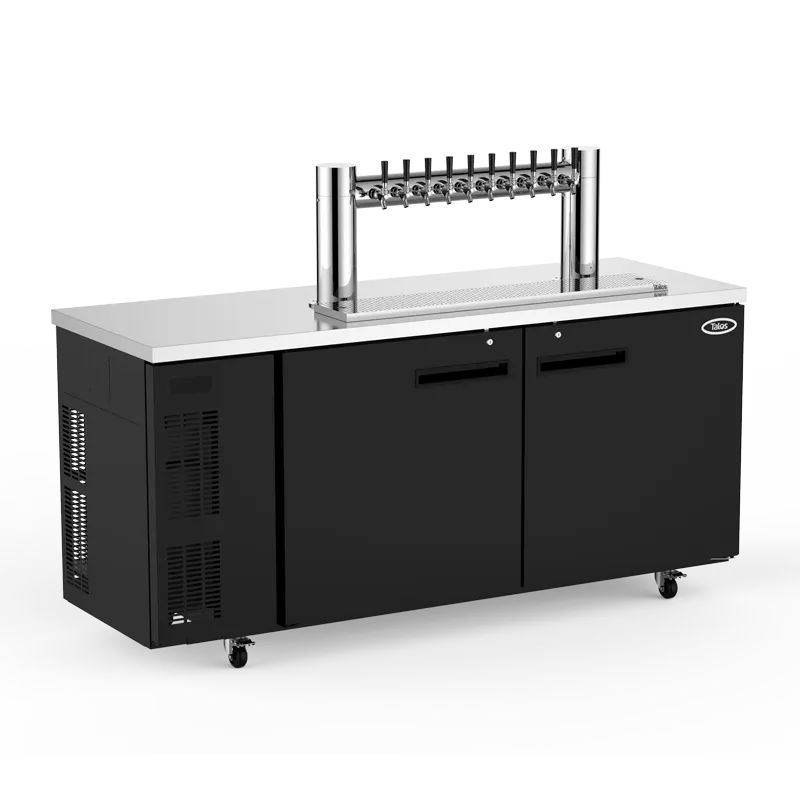 Talos 1080387-75 Kegerator Draft Beer Cooler, 82" Black, 15‑Slim 1/6" Kegs, Safety Lock, R134a