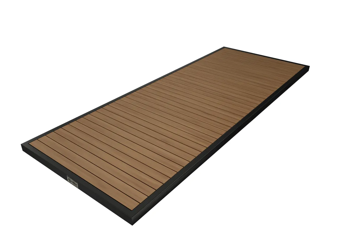 Tarrison AOG38RT82BLCO Ace II Rectangle Table Top, 28"W x 72"D, All Weather Plywood, Black and Cocoa Finish