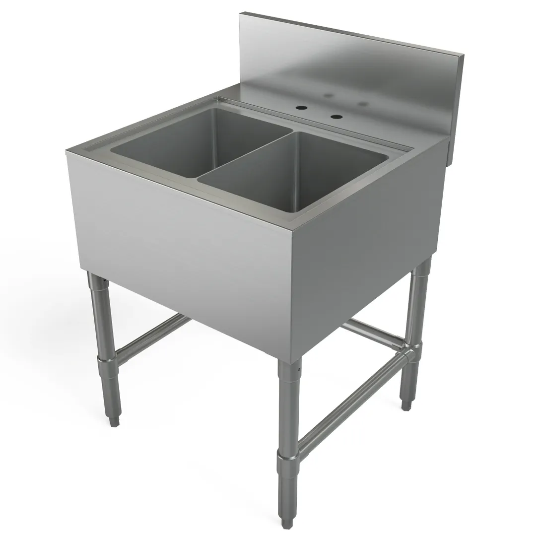Tarrison TA-BHS2424 24" 2 Compartment Underbar Hand Sink Unit - Free Standing 