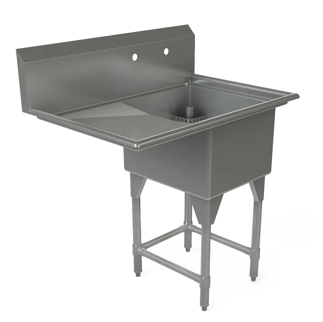 Tarrison TA-CDS118L-KIT 39" One Compartment Sink, 18"W x 21"L Bowl With Left-Hand Drainboards