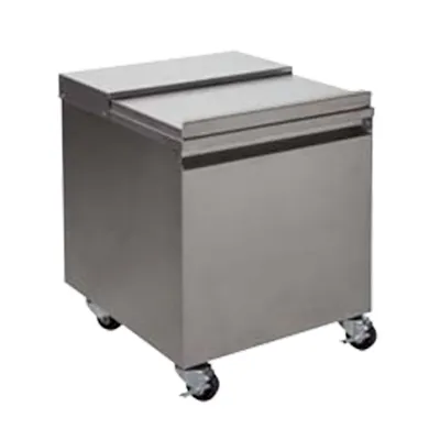 Tarrison TA-IBM100 Stainless Steel Mobile Ice Bin, 125 lb, Silver