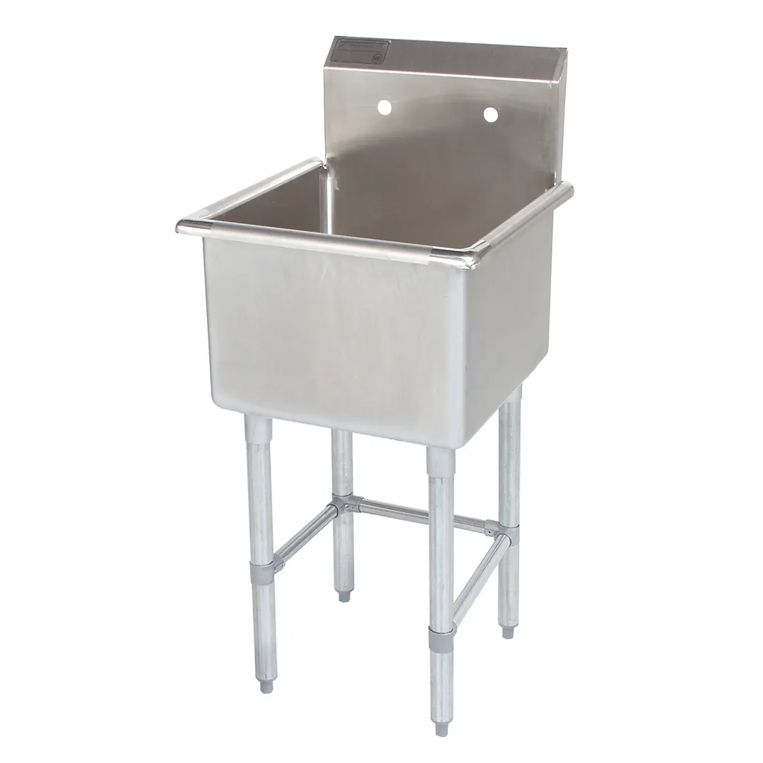 Tarrison TA-PS118-KIT 21" One Compartment Sink, 18"W x 18"L Bowl Without Drainboards