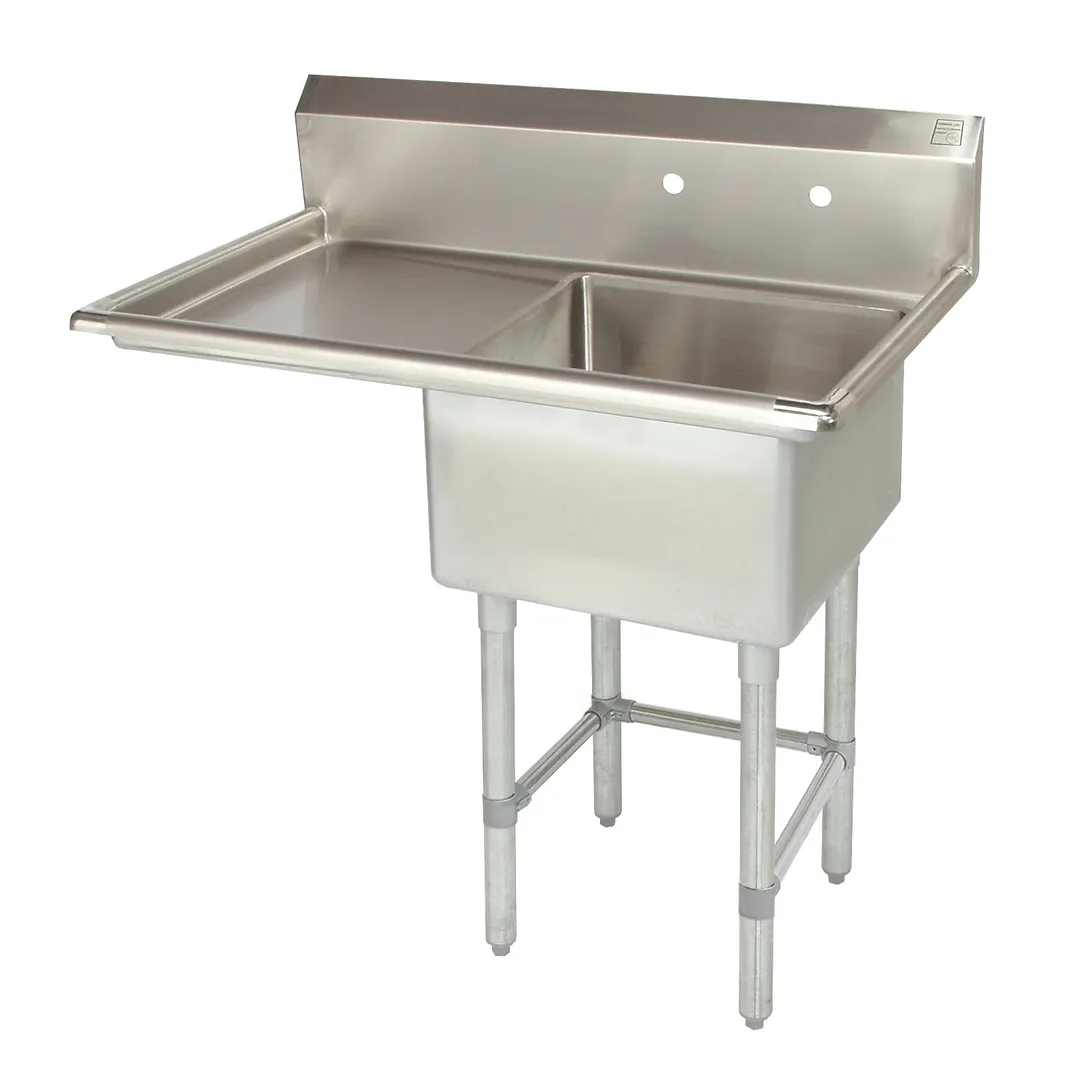Tarrison TA-PS118L-KIT 39" One Compartment Sink, 18"W x 18"L Bowl With Left-Hand Drainboards