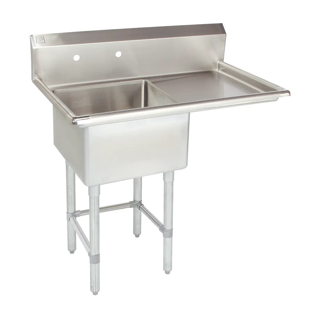 Tarrison TA-PS118R-KIT 39" One Compartment Sink, 18"W x 18"L Bowl With Right-Hand Drainboards