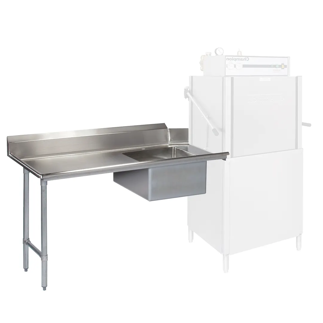 Tarrison TA-SDT48L 48" Straight Soiled Dishtable w/ Left Table, Pre-Rinse Sink, 7" Backsplash