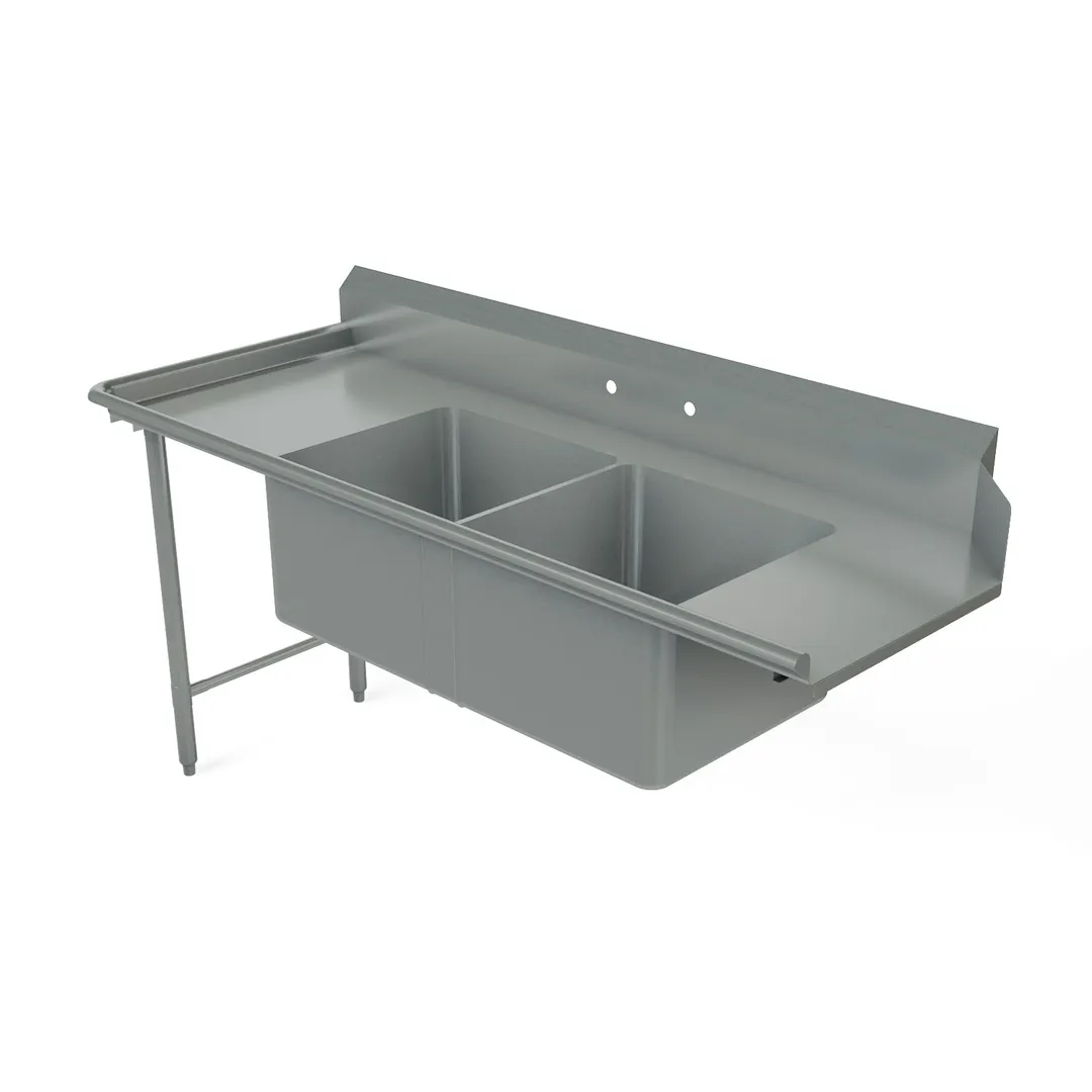 Tarrison TA-SPDT272L 72" Straight Soiled Dishtable w/ Left Table, Pre-Rinse Sink, 7.5" Backsplash