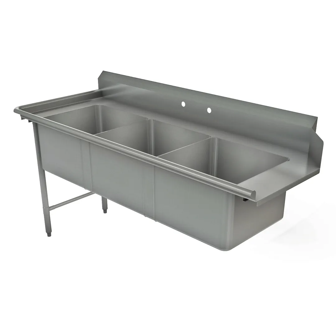 Tarrison TA-SPDT372L 72" Straight Soiled Dishtable w/ Left Table, Pre-Rinse Sink, 7.5" Backsplash