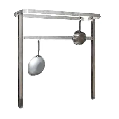 Tarrison TA-TPR48 48" Stainless Steel Triple Bar Table Mounted Pot Rack with 8 Single Hooks