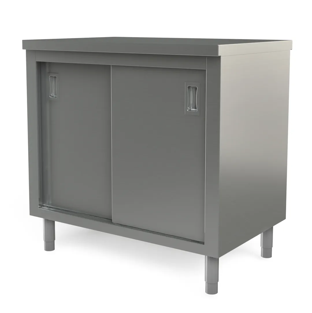 Tarrison TC-C2436 Sliding Doors Cabinet Base Servery Work Table with Mid-Shelf, 36"W X 24"D