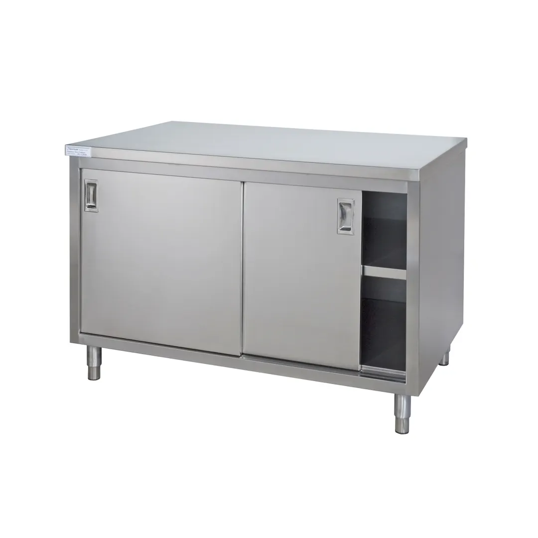 Tarrison TC-C3042 Sliding Doors Cabinet Base Servery Work Table with Mid-Shelf, 42"W X 30"D