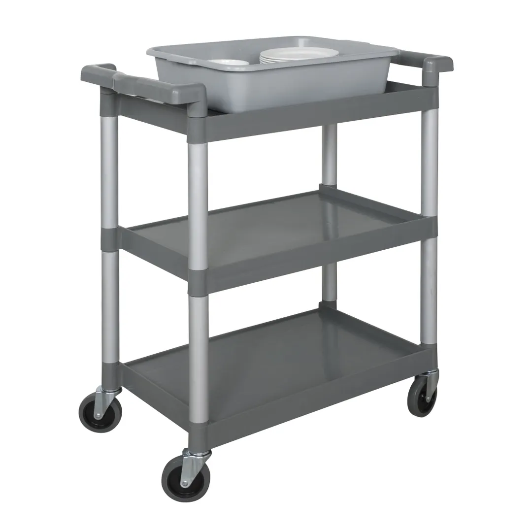 Tarrison TS-BC2436S Stainless Steel 3-Shelf Utility / Bus Cart - 36" x 24" x 35"