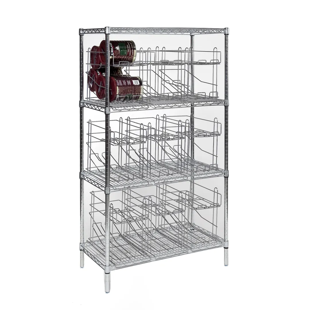 Tarrison TS-CRU1836Z-KIT 3-Tier Can Storage Rack with PolySeal Clear Epoxy Finish