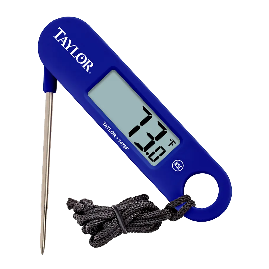 Taylor Precision 1476FDA Digital Thermometer, Folding Probe, -40° to 250°F, 0.6" Display, 3.43" Stem