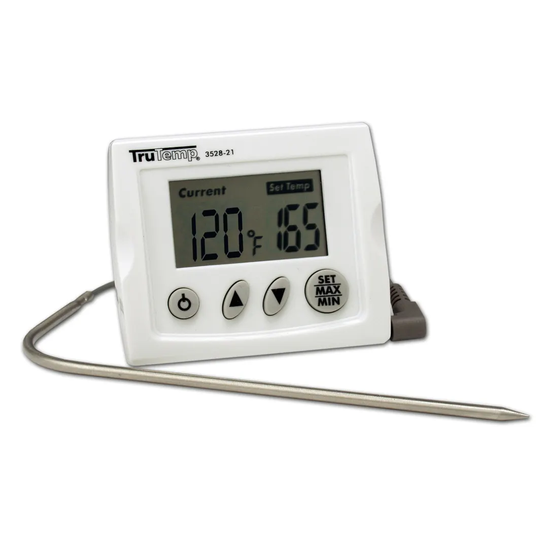Taylor Precision 3518N Cooking Thermometer, 32°F‑392°F, LCD Display, Stainless Probe, 4‑ft Cord