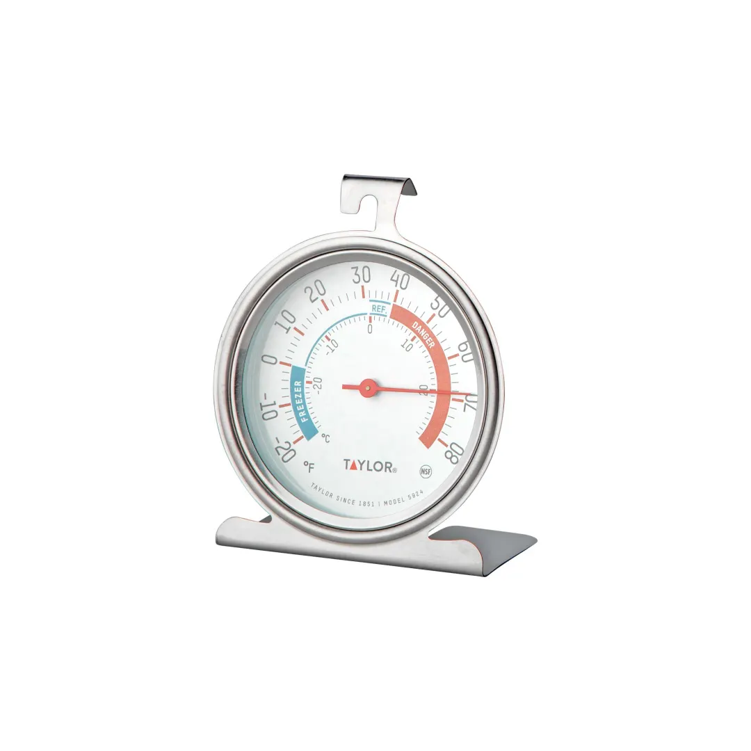 Taylor Precision 5924 Refrigerator/Freezer Thermometer, 3" Dial Face, -20° to 80°F, Stainless Steel