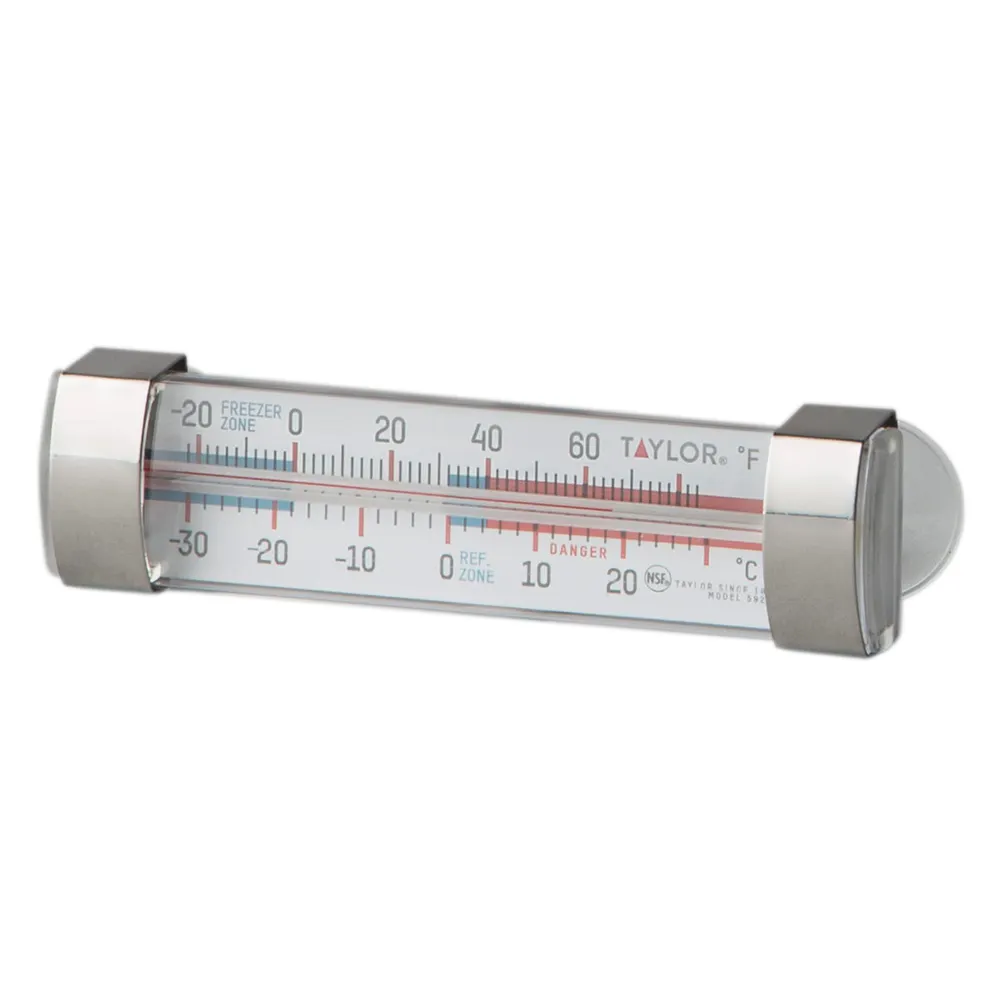 Taylor Precision 5925NFS Refrigerator/Freezer Thermometer, -20° to 80°F, Shatterproof, Magnified, NSF