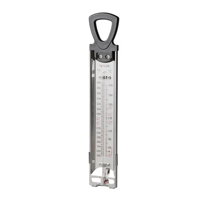 Taylor Precision 5983N Candy/Deep Fry Thermometer, 12" Long, 100°‑400°F, Handle, Stainless Steel