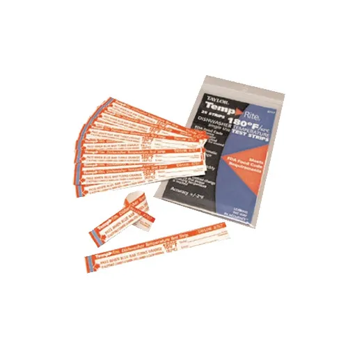 Taylor Precision 8767J TempRite Dishwasher Temperature Test Strips, 180°F, 25/Pack