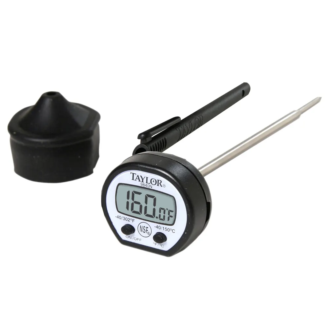 Taylor Precision 9840RB Instant Read Pocket Thermometer, -40° to 302°F, 5" Stainless Steel Stem NSF