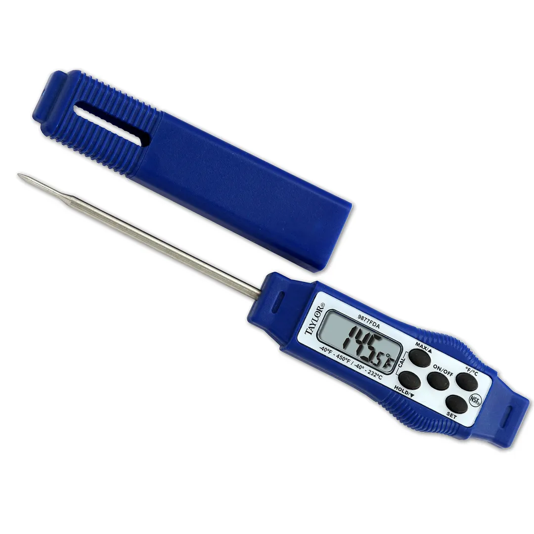 Taylor Precision 9877FDA Thermometer, Digital, -40° to 450°F, 2.81" Stem, Waterproof, NSF Approved