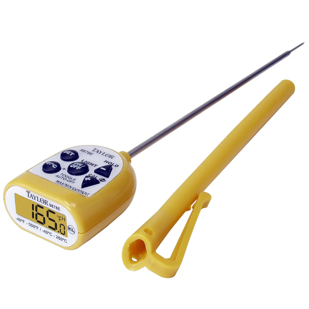 Taylor Precision 9878E Pocket Thermometer 2/5" Display -40° to 500°F Waterproof NSF Approved - 3/Pack