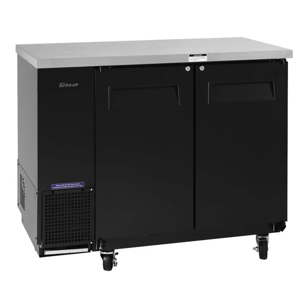 Turbo Air TBB-24-48SBD-N6 49" Two Section Back Bar Cooler with Solid Door, 12.2 cu. ft.