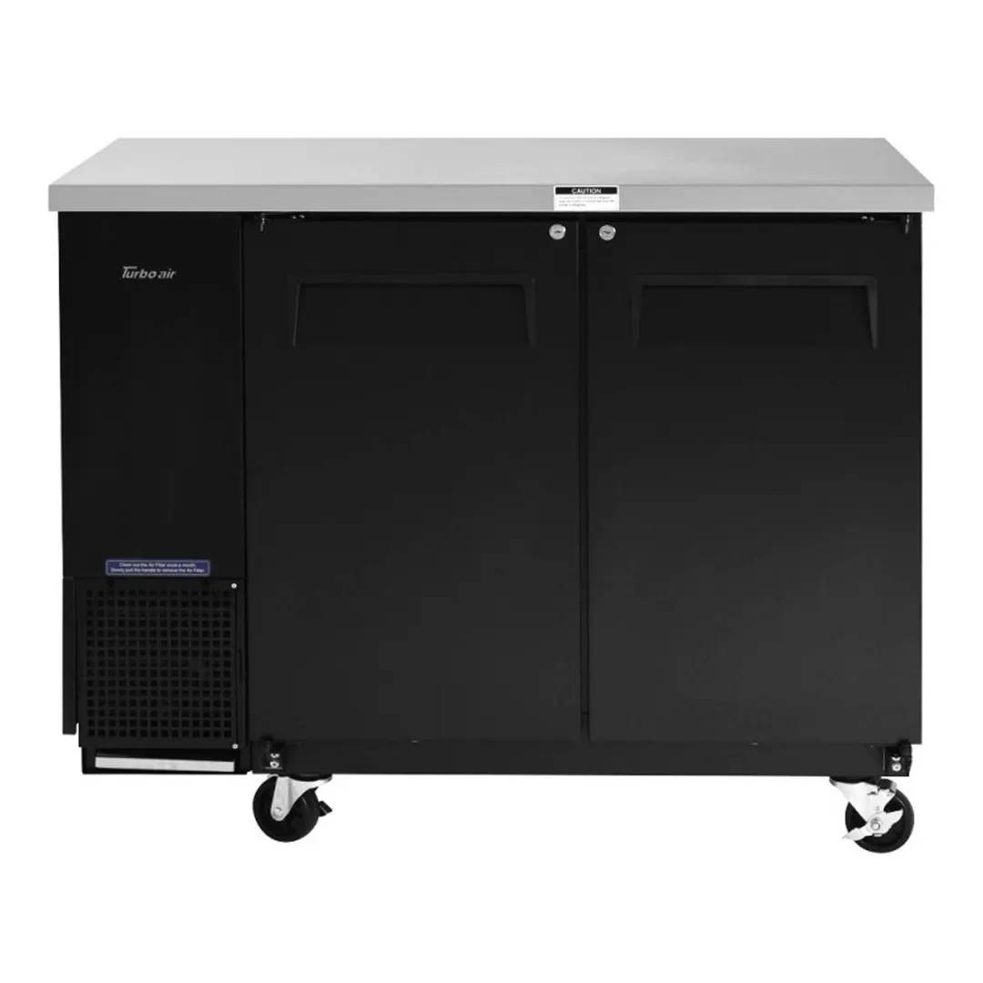 Turbo Air TBB-24-48SBD-N6 49" Two Section Back Bar Cooler with Solid Door, 12.2 cu. ft.