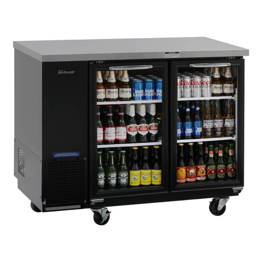 Turbo Air TBB-24-48SGD-N 49" Two Section Back Bar Cooler with Glass Door, 12.2 cu. ft.