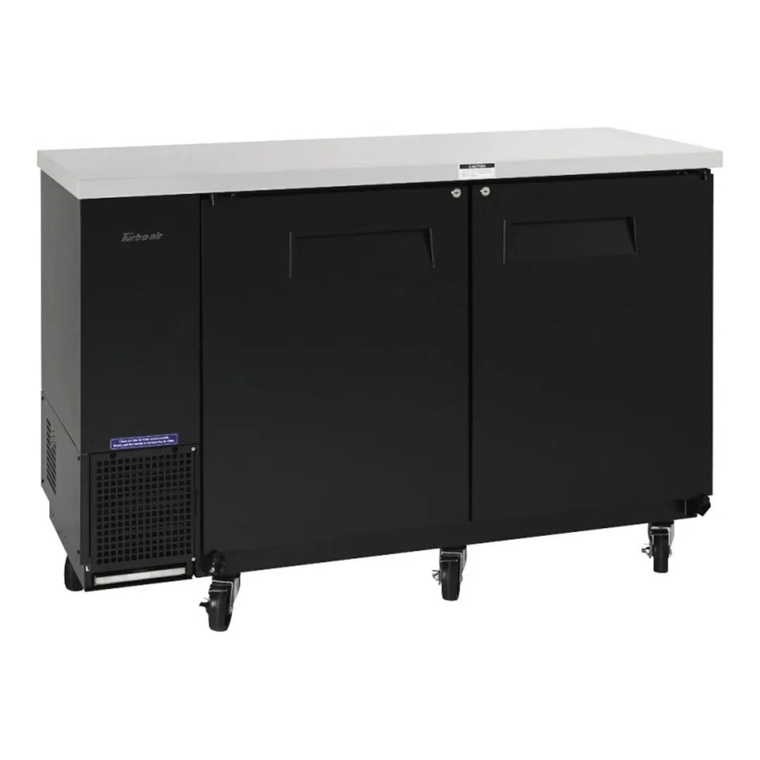 Turbo Air TBB-24-60SBD-N6 61" Two Section Back Bar Cooler with Solid Door, 16.46 cu. ft.