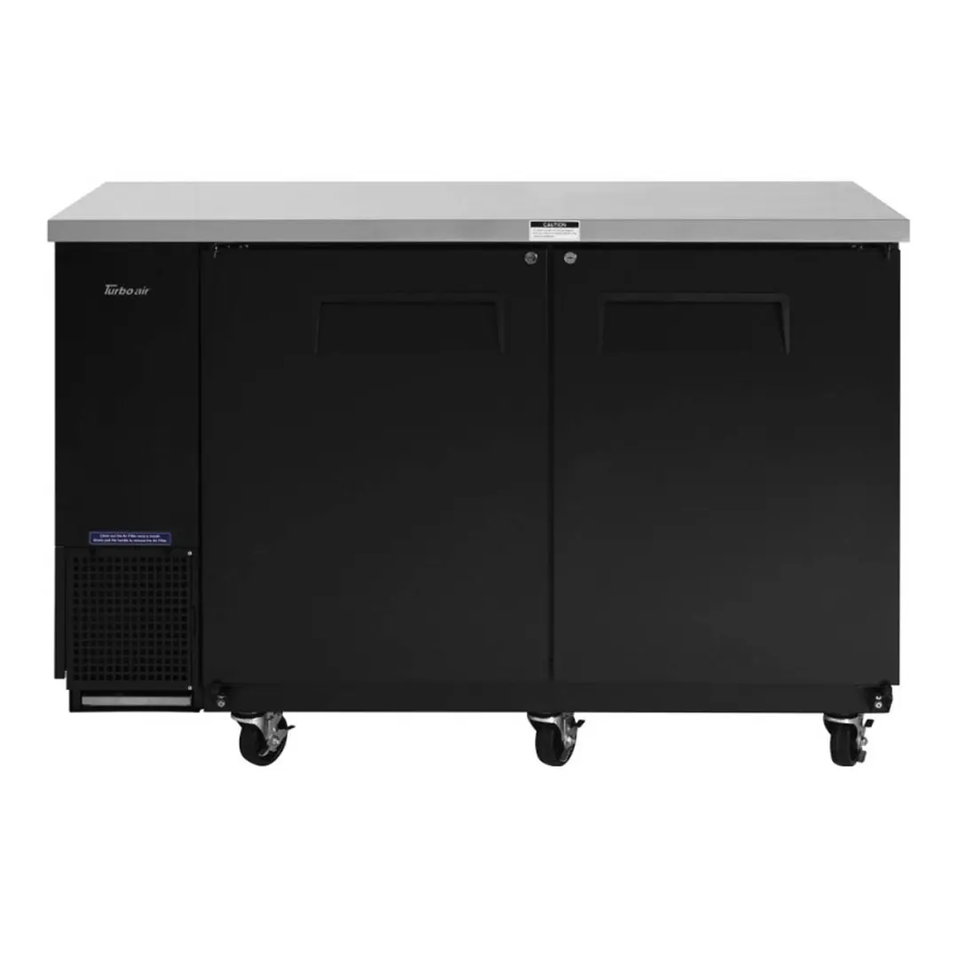 Turbo Air TBB-24-60SBD-N6 61" Two Section Back Bar Cooler with Solid Door, 16.46 cu. ft.