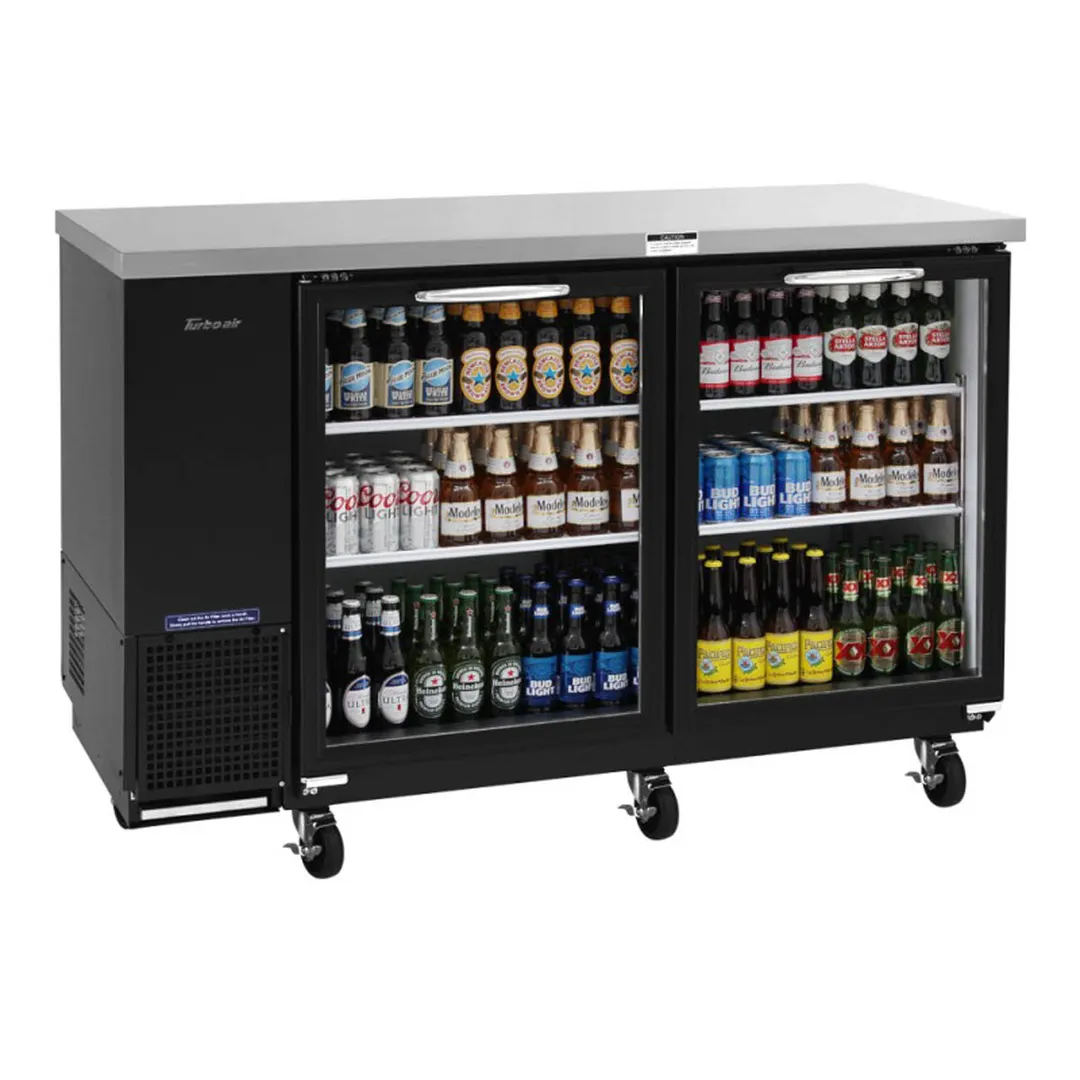 Turbo Air TBB-24-60SGD-N 61" Two Section Back Bar Cooler with Glass Door, 16.46 cu. ft.