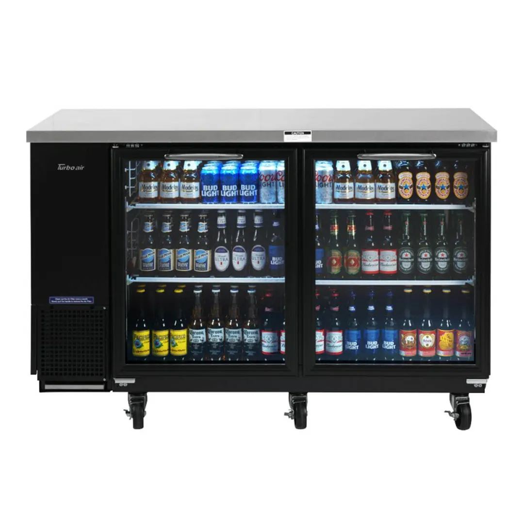 Turbo Air TBB-24-60SGD-N 61" Two Section Back Bar Cooler with Glass Door, 16.46 cu. ft.