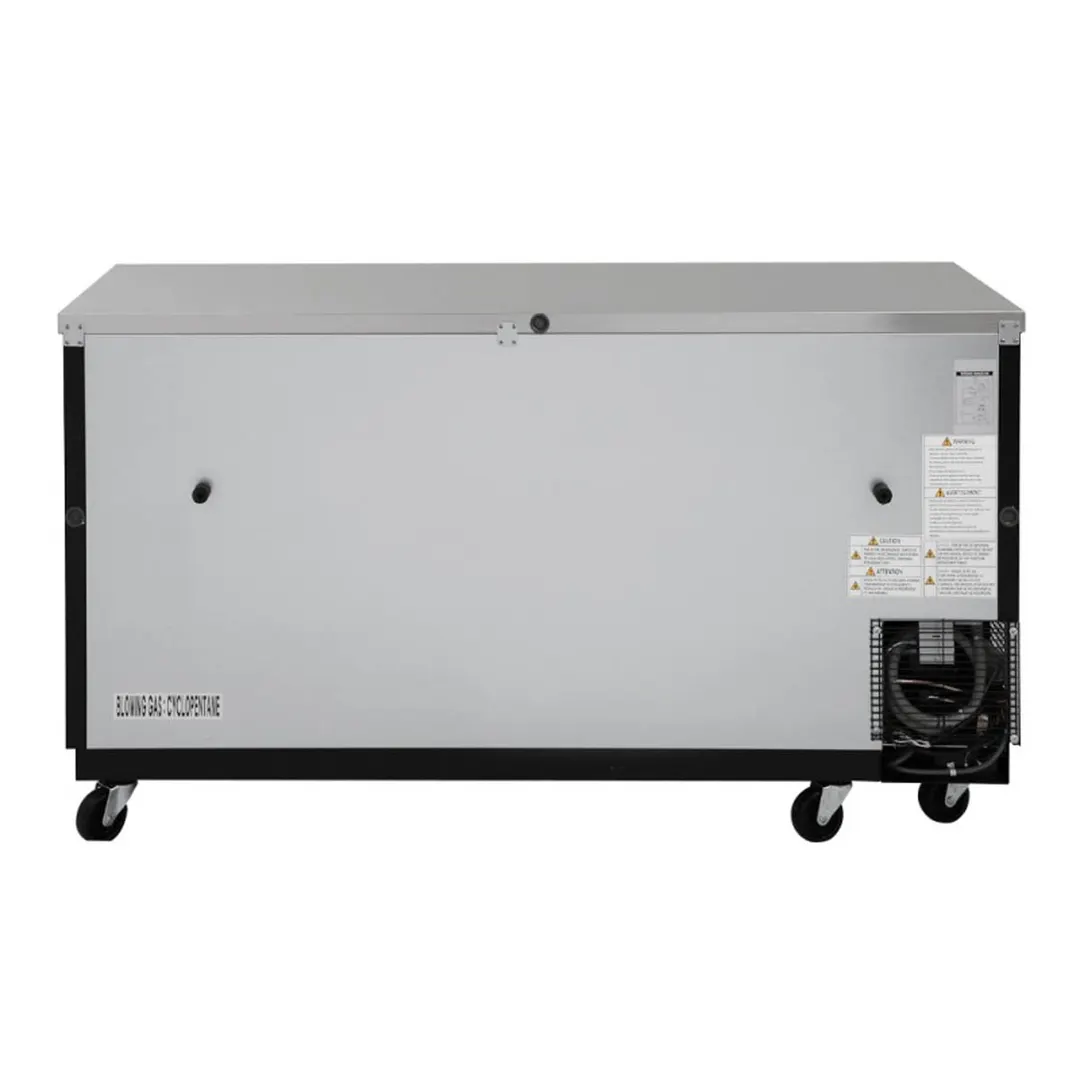 Turbo Air TBB-24-72SBD-N6 73" Three Section Back Bar Cooler with Solid Door, 20.62 cu. ft.