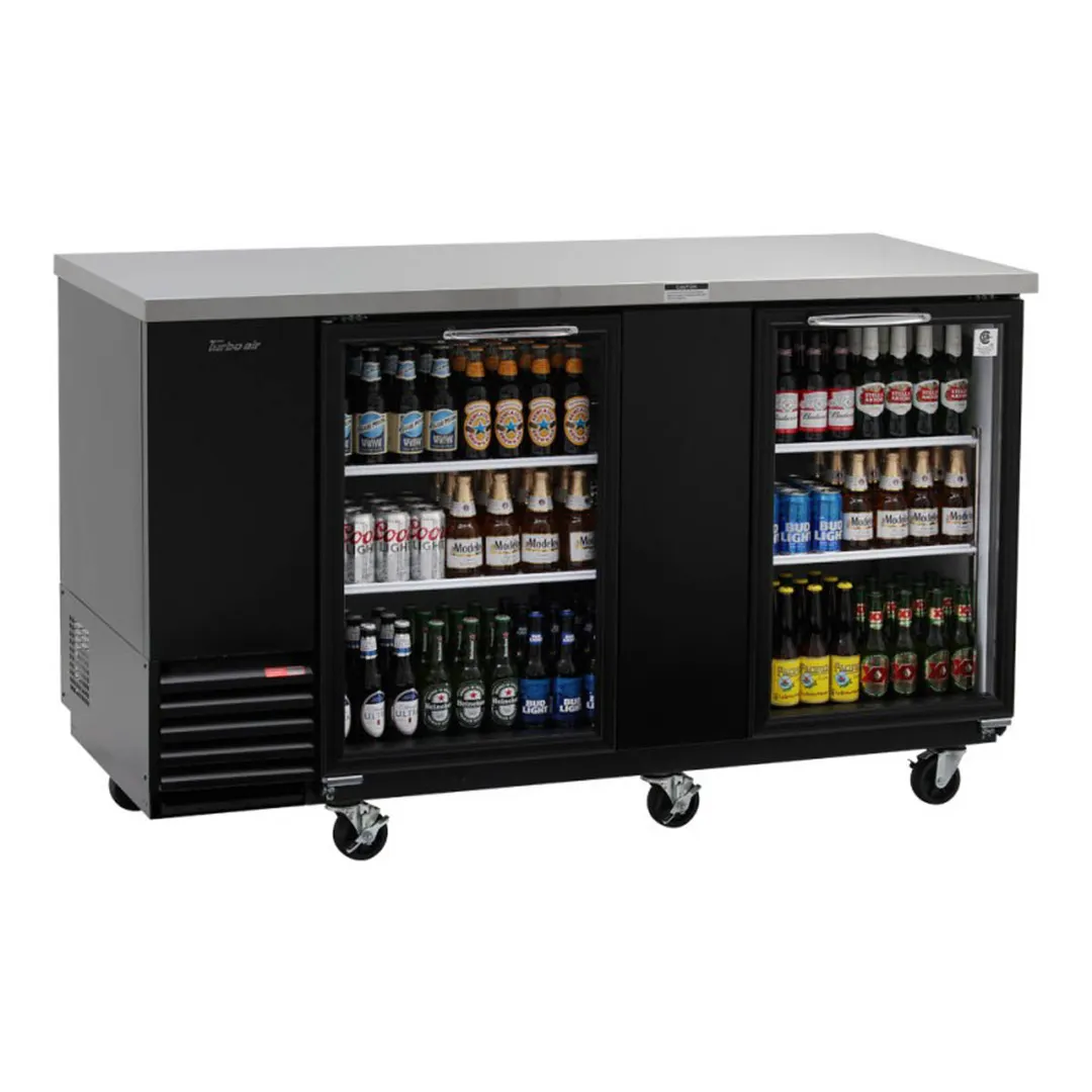 Turbo Air TBB-3SGD-N 69" Two Section Back Bar Cooler with Glass Door, 23 cu. ft.