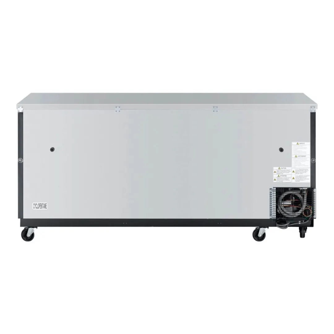 Turbo Air TBB-4SBD-N 90" Three Section Back Bar Cooler with Solid Door, 36.47 cu. ft.